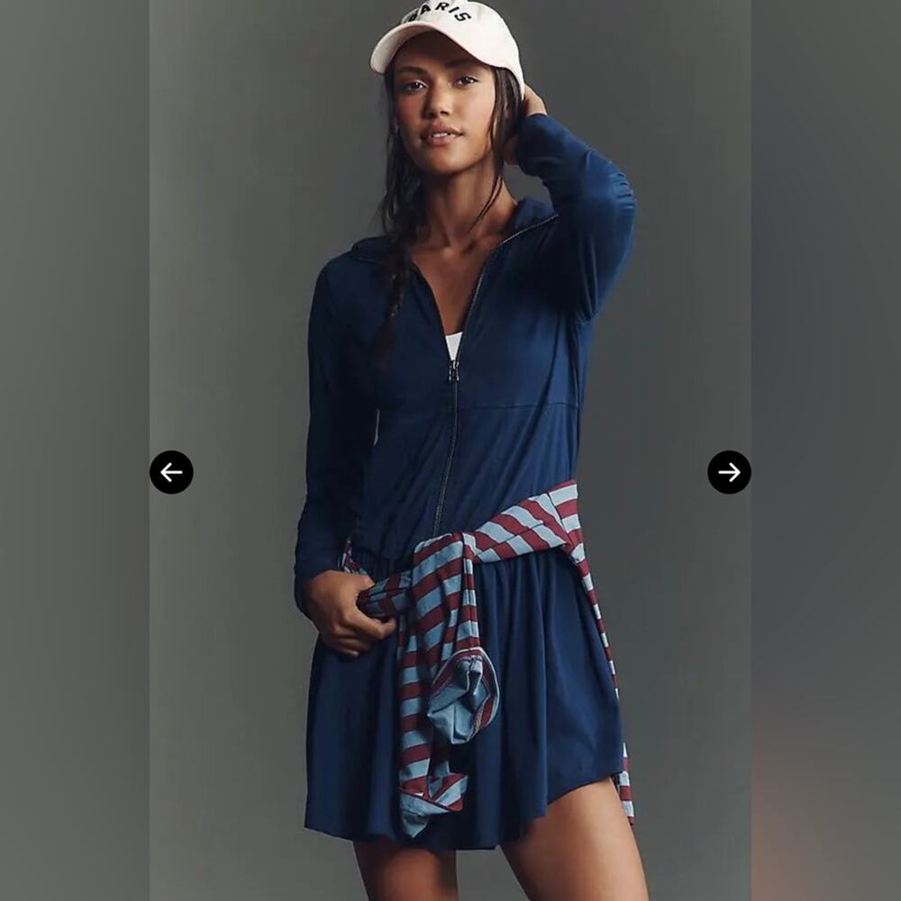 Daily Practice Taylor Blue Long-Sleeve Zip-Front Mini Dress Women’s Size S NWT - Picture 11 of 11